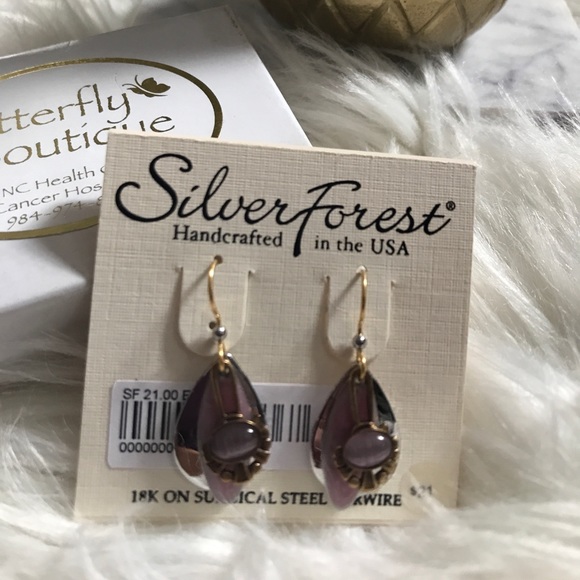 NWT Geometric 18k on Surgical Steel Earrings - Picture 1 of 3